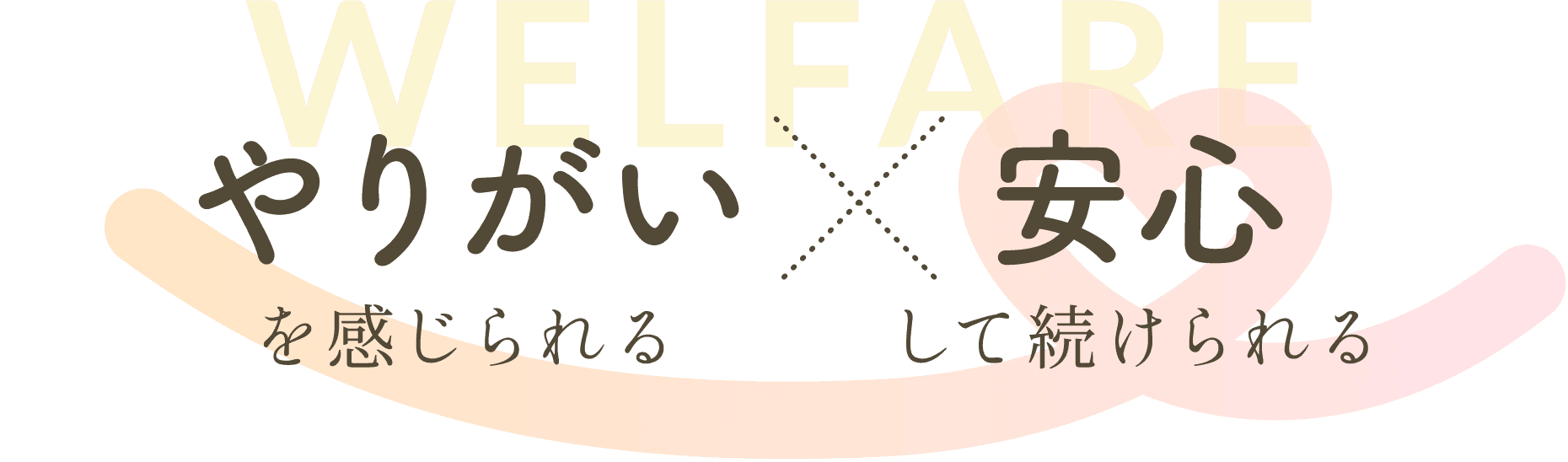 WELFARE やりがいを感じられる 安心して続けられる